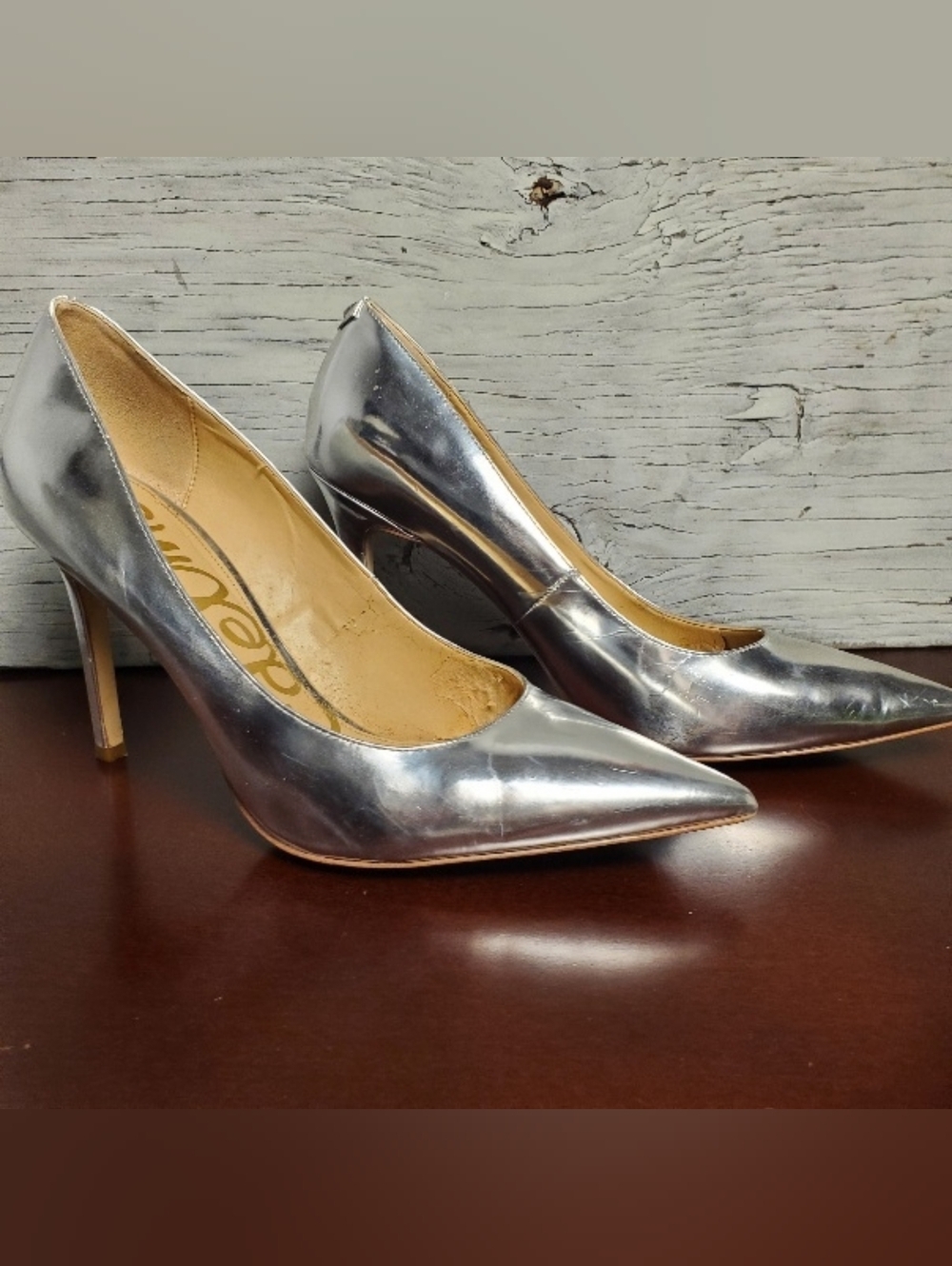 Sam Edelman Hazel Pointed Toe Pumps, Size: 10.5, Silver Metallic - Picture 2 of 11